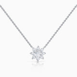Rosette 0.50 ct Solitaire Diamond Necklace in 18k White Gold