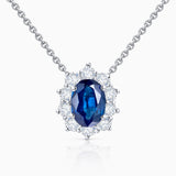 Irem 0.50 ct Diamond and Sapphire Necklace in 18k White Gold