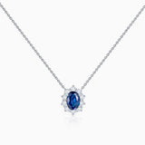 Irem 0.50 ct Diamond and Sapphire Necklace in 18k White Gold