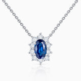 Irem 0.30 ct Diamond and Sapphire Necklace in 18k White Gold