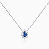 Irem 0.30 ct Diamond and Sapphire Necklace in 18k White Gold