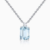 Amelie Aquamarine Necklace in 18k White Gold