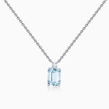 Amelie Aquamarine Necklace in 18k White Gold