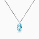 Gargantilla Amelie Oval de Aguamarina en Oro Blanco de 18 Kt