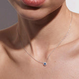 Astrid Sapphire and Diamond Necklace in 18k White Gold
