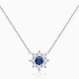 Astrid Sapphire and Diamond Necklace in 18k White Gold