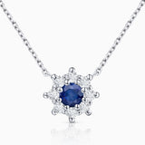 Astrid Sapphire and Diamond Necklace in 18k White Gold