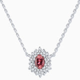 Gargantilha Petra Turmalina Rosa e Diamante em Ouro Branco 18K