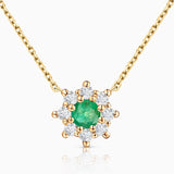 Gargantilha Astrid Esmeralda e Diamante em Ouro Amarelo 18 K