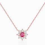 Gargantilha Astrid Ruby e Diamond em ouro rosa 18K