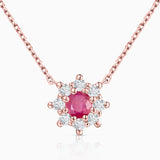 Gargantilha Astrid Ruby e Diamond em ouro rosa 18K