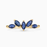 Tri-Marquise Sapphire Ring in 18k Yellow Gold