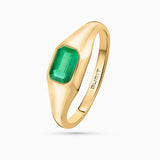 Anel de esmeralda Seal Amar em ouro amarelo 18 K