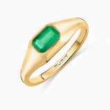 Anel de esmeralda Seal Amar em ouro amarelo 18 K