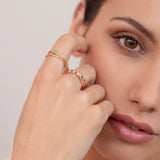 Anel Slim B. Emerald em ouro amarelo 18 K