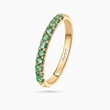 Anel Eternity Colors Bliss com esmeraldas em ouro amarelo 18 K