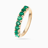 Anel Eternity Colors Esmeralda em Ouro Amarelo 18 K