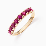 Anel Eternity Colors Rubies em ouro amarelo 18 K