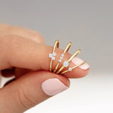 Petit Diamond Ring in 18k Yellow Gold