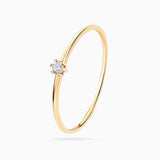 Petit Diamond Ring in 18k Yellow Gold