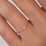 Solitario Petite Diamonds en Oro Rosa de 18 Kt