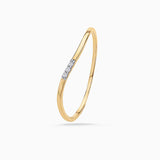 Wave Diamond Ring in 18k Yellow Gold