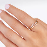 Wave Diamond Ring in 18k Yellow Gold