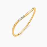 Wave Diamond Ring in 18k Yellow Gold