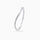 Anel Wave Diamond em ouro branco 18 K