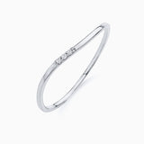 Anel Wave Diamond em ouro branco 18 K