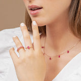 Baguette Ruby and Diamond Ring in 18k Rose Gold