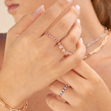 Sortija Radiant de Morganita y Diamantes en Oro Rosa de 18 Kt