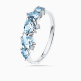 Radiant Aquamarine and Diamond Ring in 18k White Gold