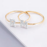 Anel de diamante inicial MY em ouro amarelo 18 K