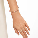 Anel de diamantes Eternity Colors com rubis em ouro rosa 18 K