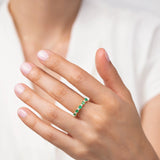 Eternity Colours Diamond and Emerald Ring in 18k Yellow Gold