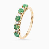 Eternity Colours Diamond and Emerald Ring in 18k Yellow Gold