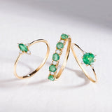 Eternity Colours Diamond and Emerald Ring in 18k Yellow Gold