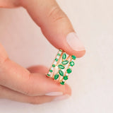 Eternity Colours Diamond and Emerald Ring in 18k Yellow Gold