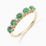 Eternity Colours Diamond and Emerald Ring in 18k Yellow Gold