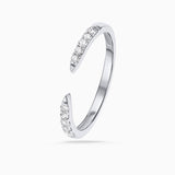Anel de diamantes Cuff em ouro branco 18 K