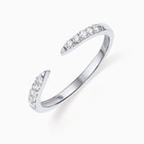 Anel de diamantes Cuff em ouro branco 18 K