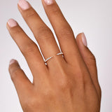 Anel de diamantes Cuff em ouro rosa 18 K