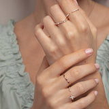 Anel de diamantes Cuff em ouro rosa 18 K