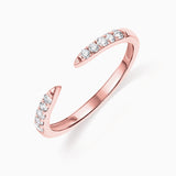 Anel de diamantes Cuff em ouro rosa 18 K