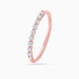 Diamond Waterfall Ring in 18k Rose Gold
