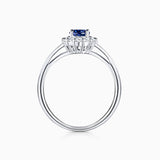 Nicole Sapphire and Diamond Ring in 18k White Gold