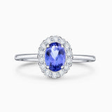 Nicole Sapphire and Diamond Ring in 18k White Gold