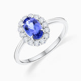 Nicole Sapphire and Diamond Ring in 18k White Gold