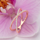 Sortija Duo de Diamantes en Oro Rosa de 18 Kt